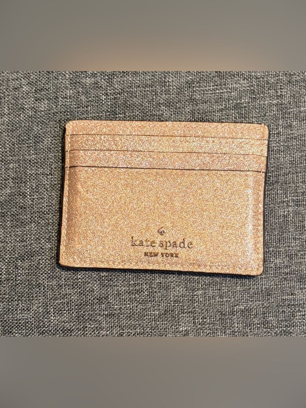 kate spade Rose Gold Glitter Card Holder